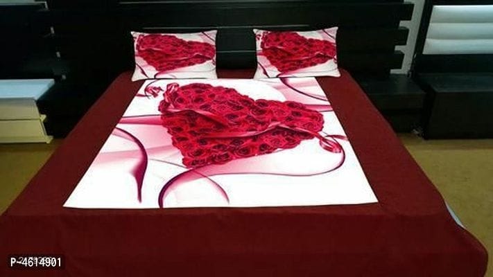 Valentine Special Printed Velvet Bed Sheet